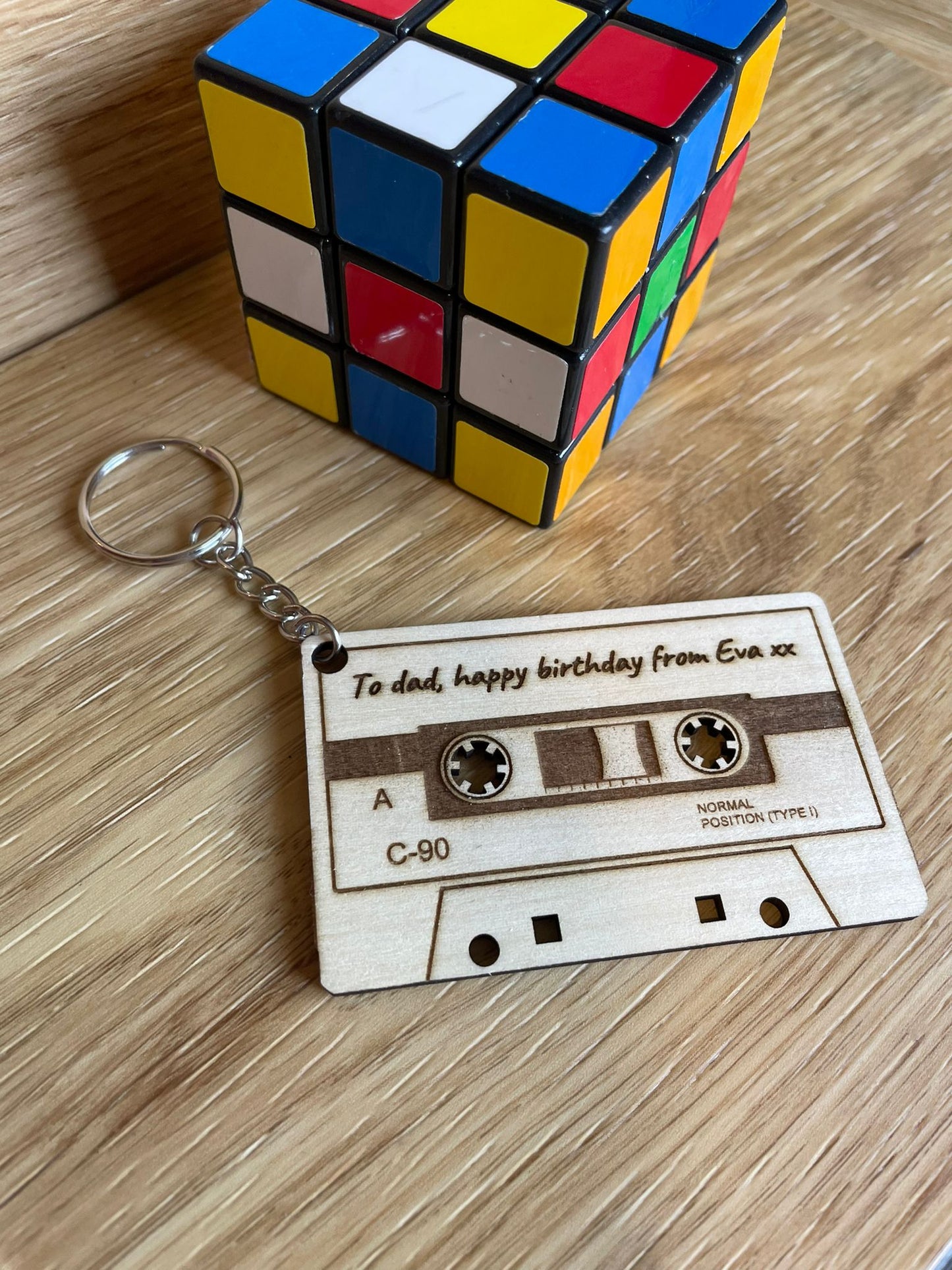 Cassette Tape Retro Personalised Keyring
