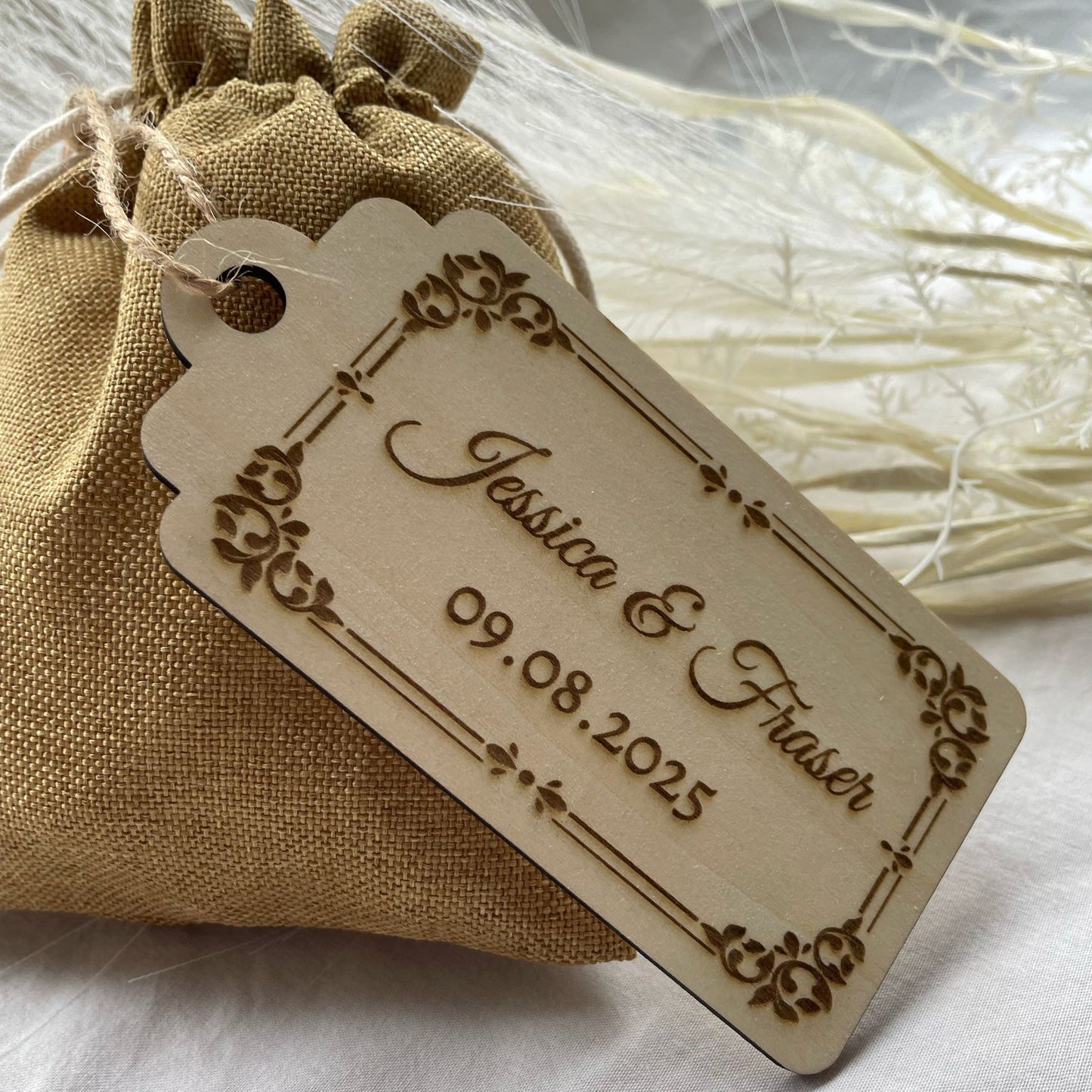 Wooden Wedding Favour Gift Tags