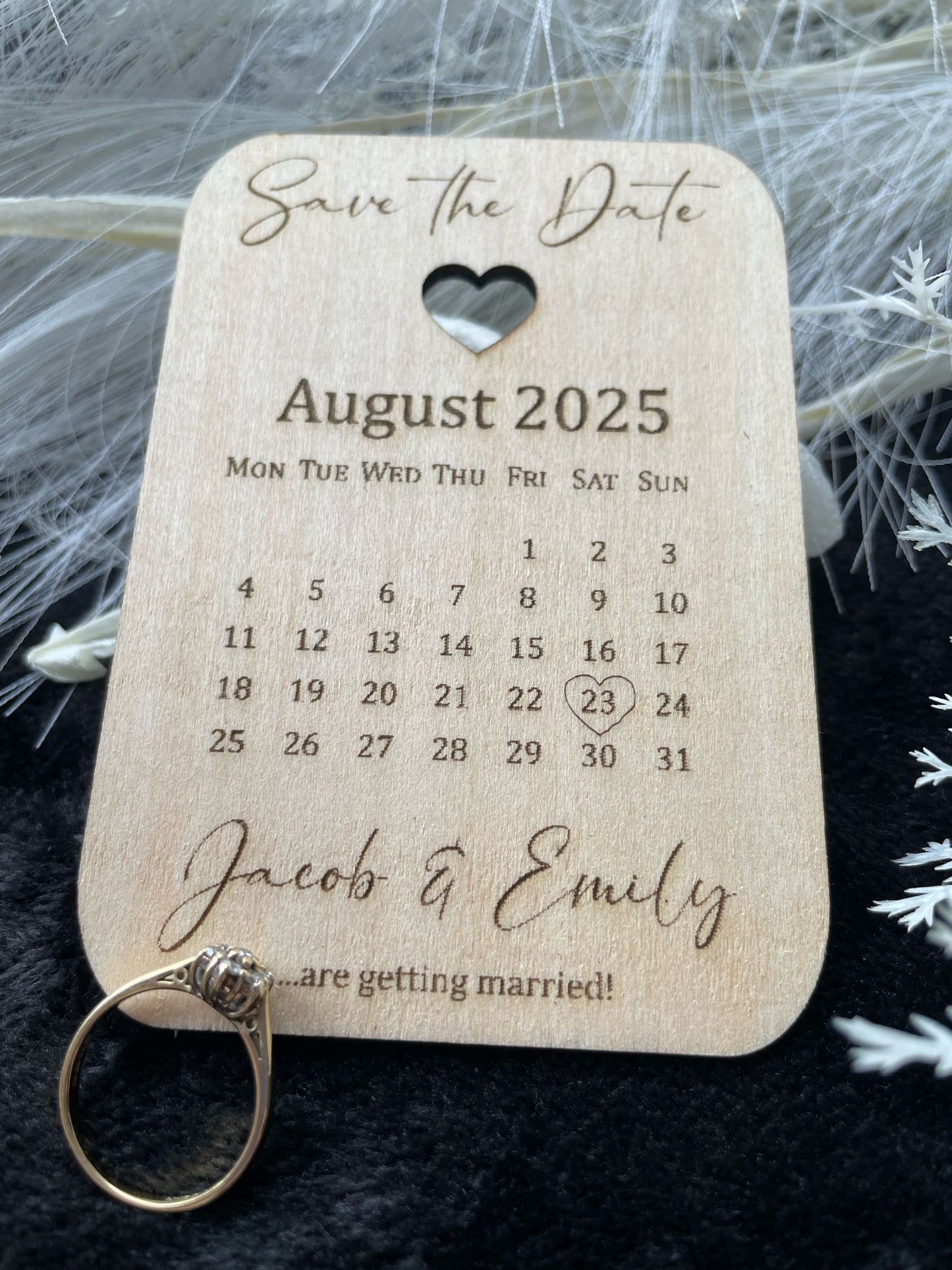 Save the Date Wooden Fridge Magnet