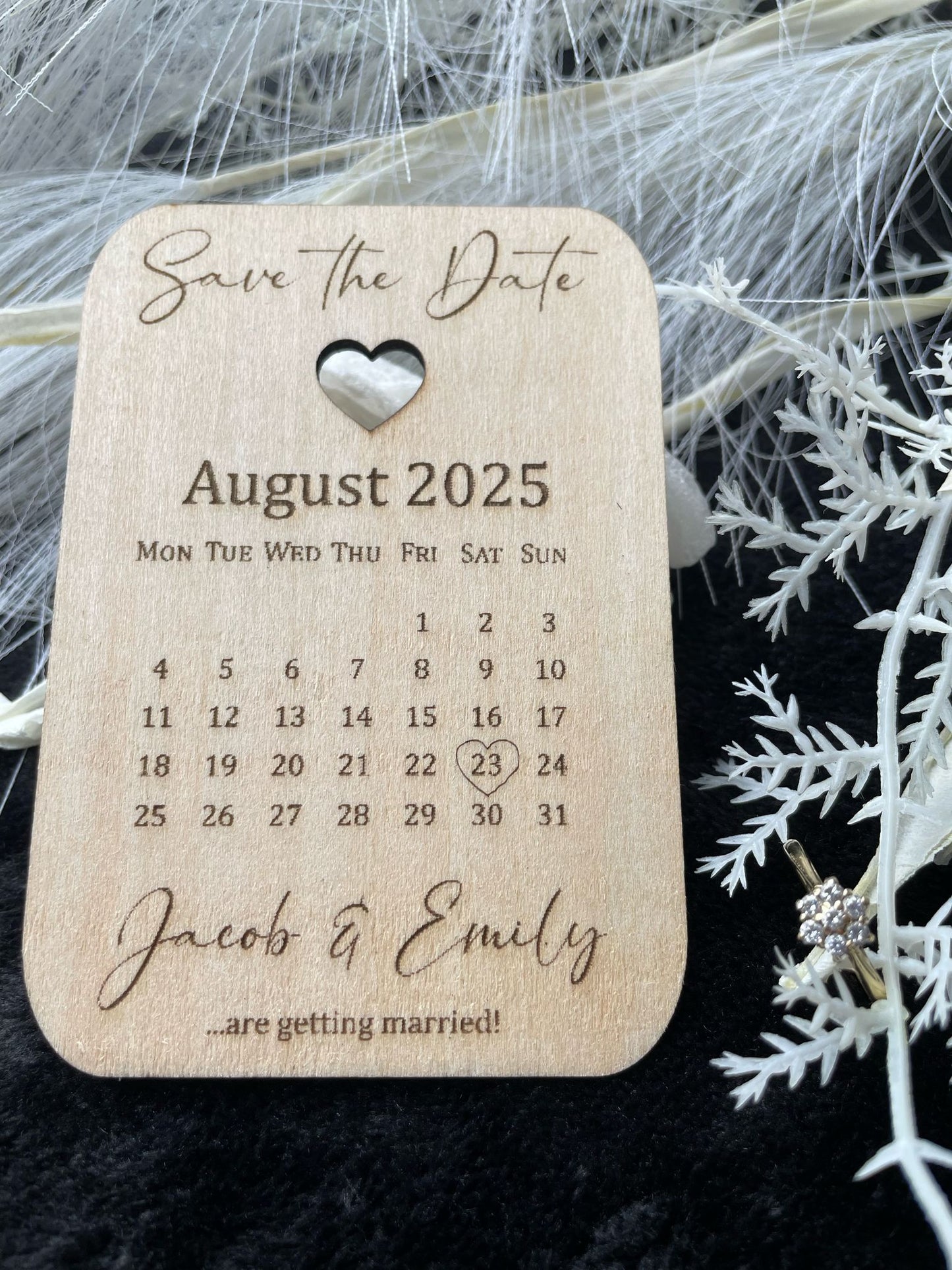 Save the Date Wooden Fridge Magnet