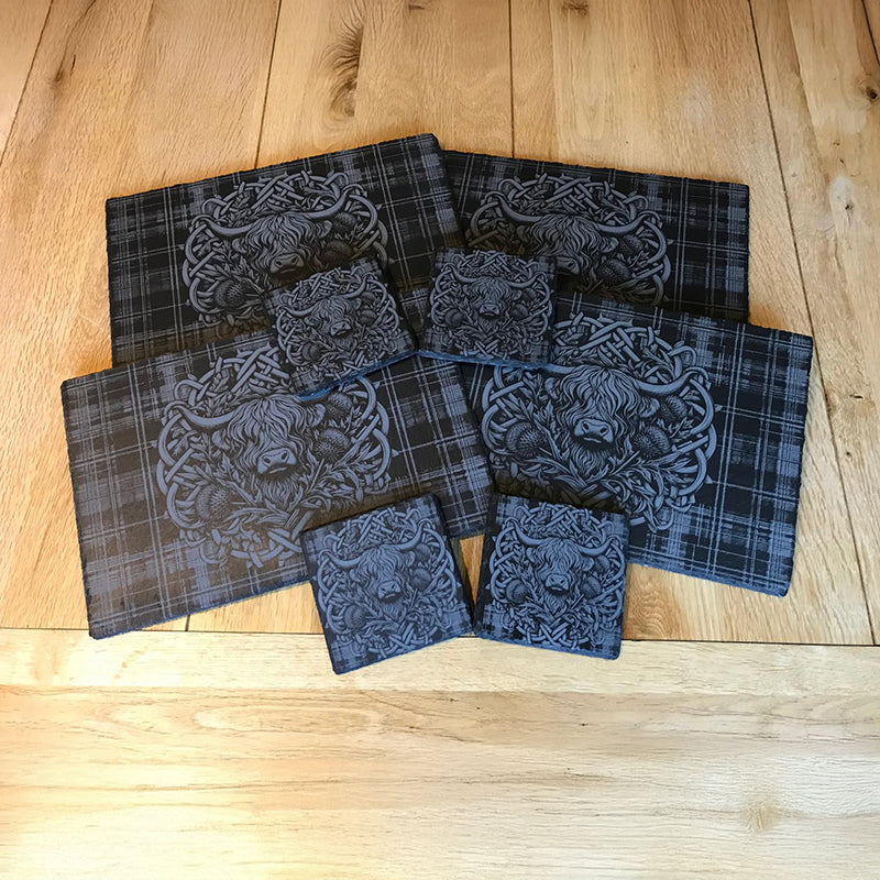 Highland Cow Slate Placemats and Coasters