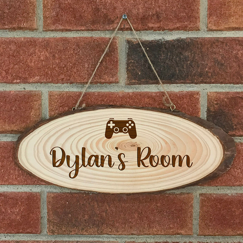 Personalised Princess Crown/Tiara Log Slice Hanging Sign