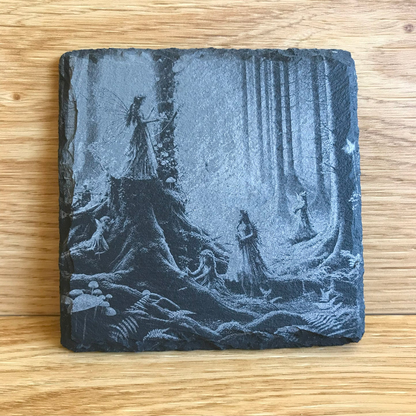 Woodland Fairies in the Forest Stone Slate Coaster