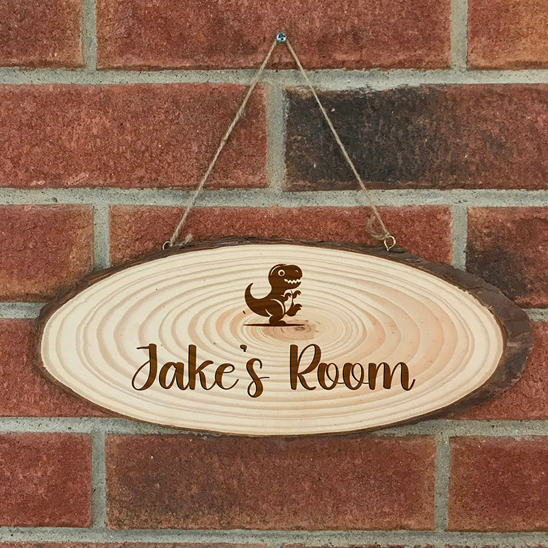 Personalised Princess Crown/Tiara Log Slice Hanging Sign